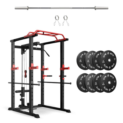 GymSets Power Cage with Cable Pulley