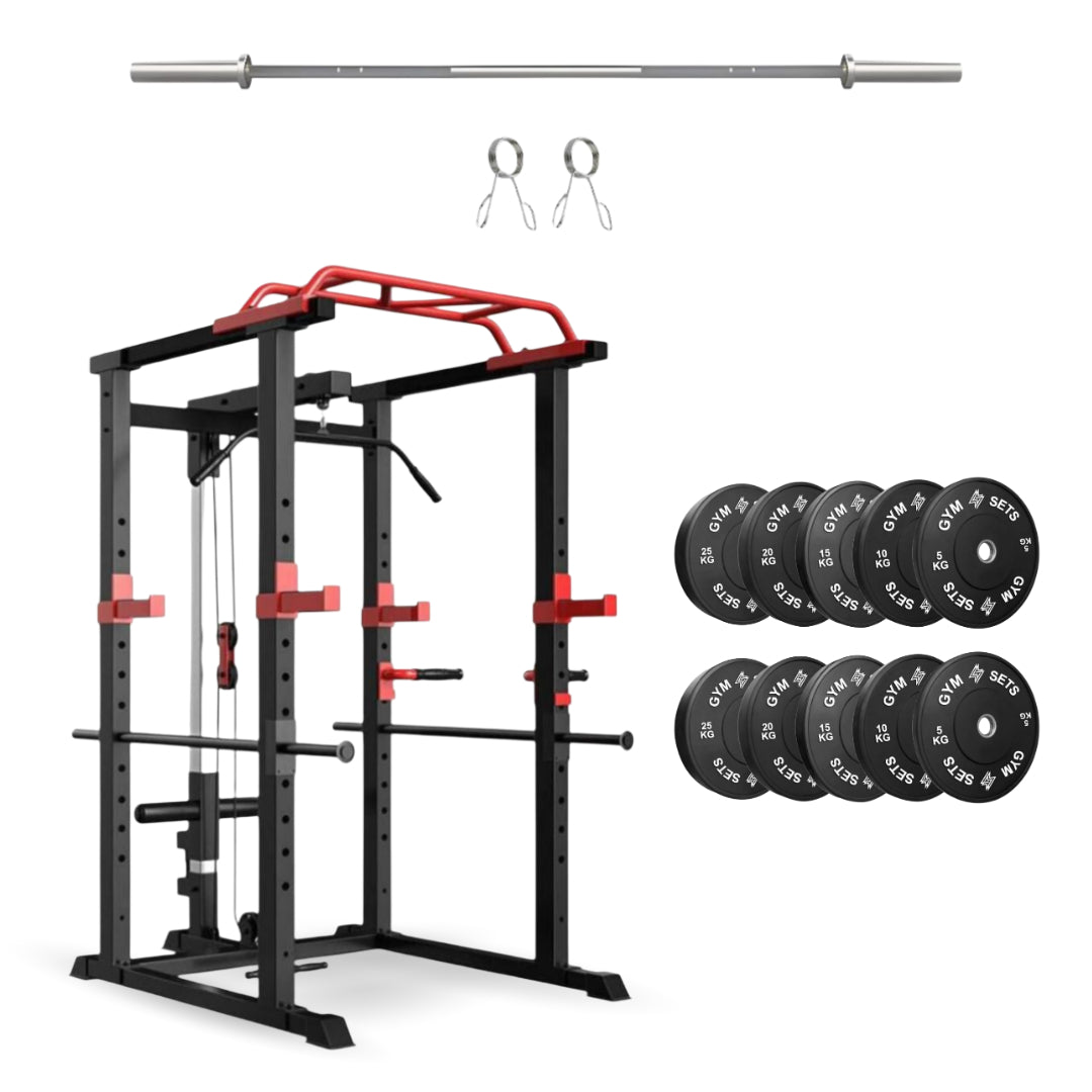 GymSets Power Cage with Cable Pulley