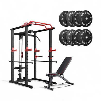 GymSets Power Cage with Cable Pulley