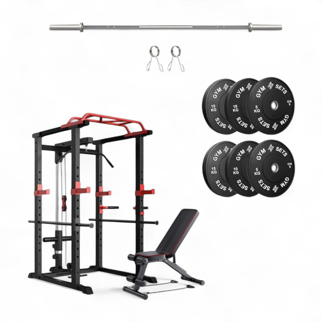 GymSets Power Cage with Cable Pulley