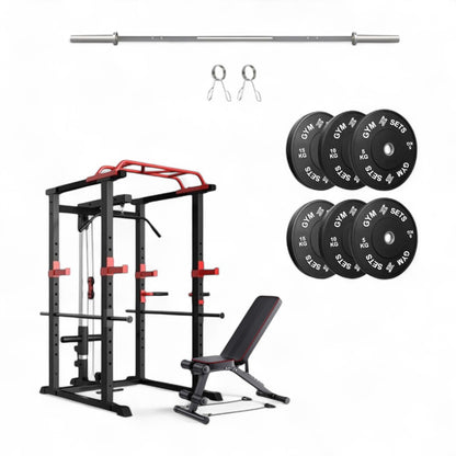 GymSets Power Cage with Cable Pulley