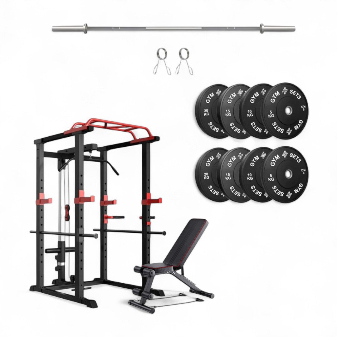 GymSets Power Cage with Cable Pulley