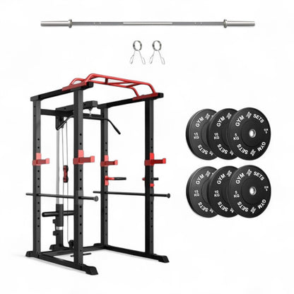 GymSets Power Cage with Cable Pulley