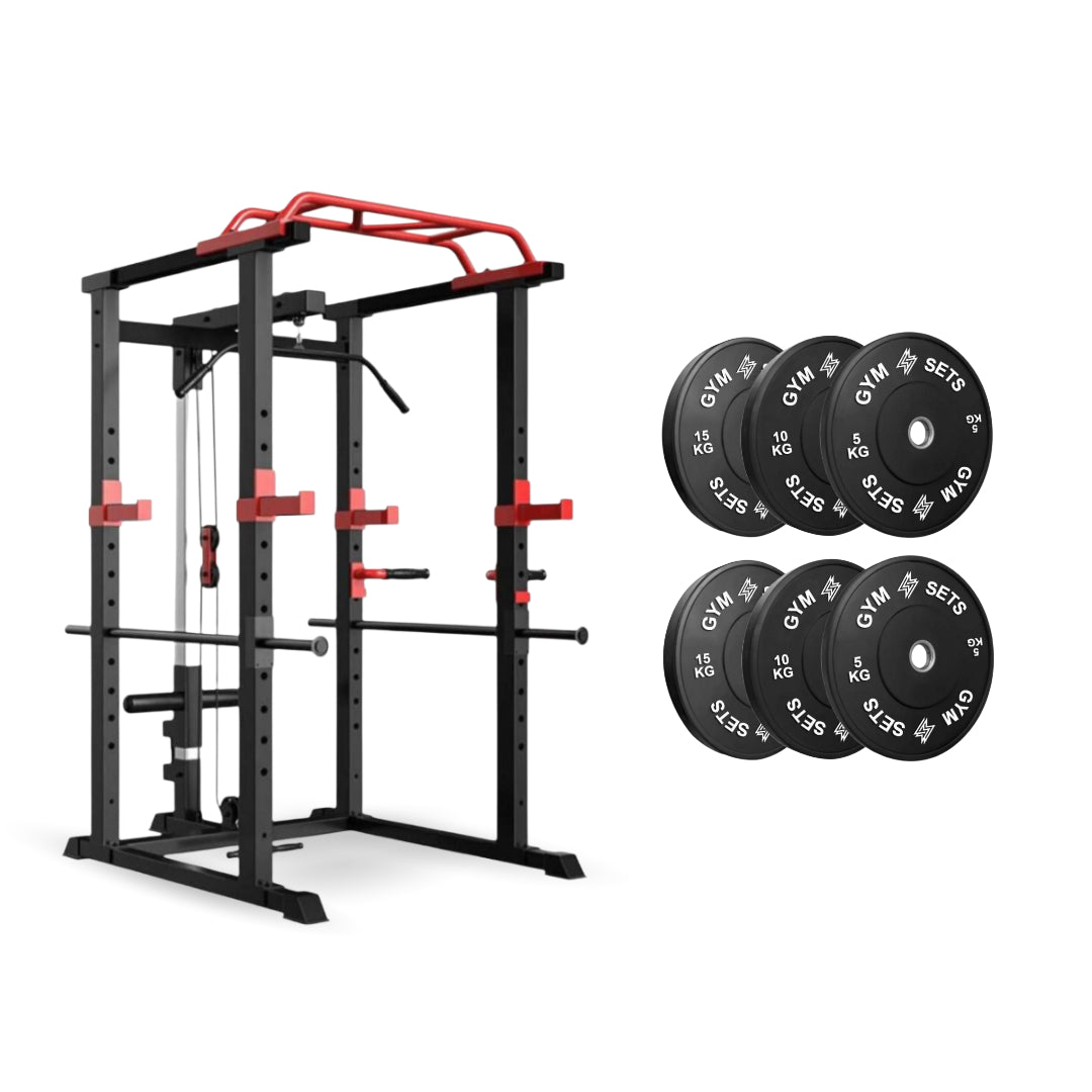 GymSets Power Cage with Cable Pulley