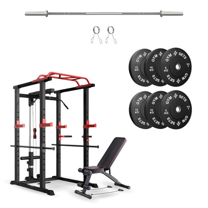 GymSets Power Cage with Cable Pulley