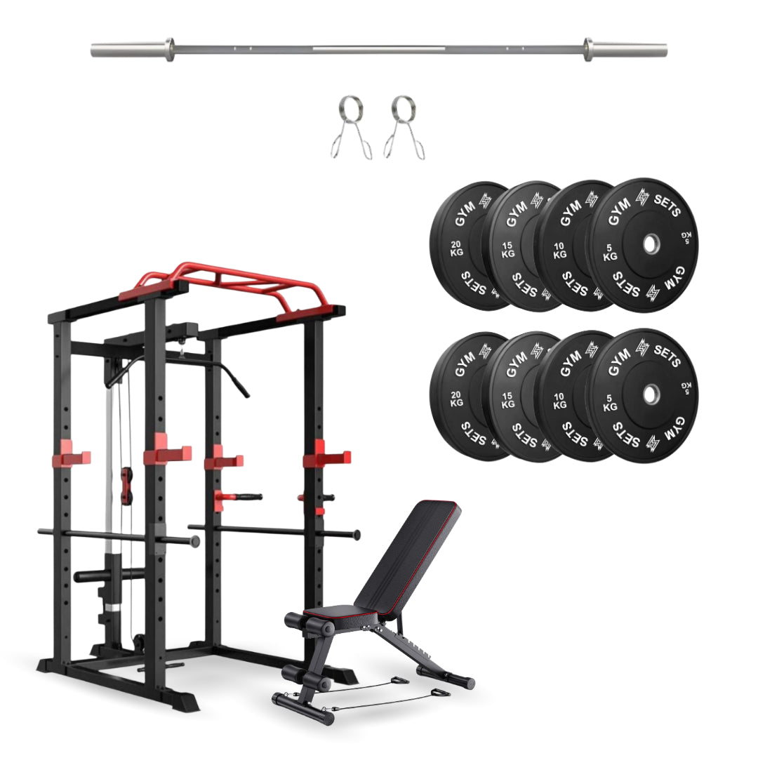 GymSets Power Cage with Cable Pulley