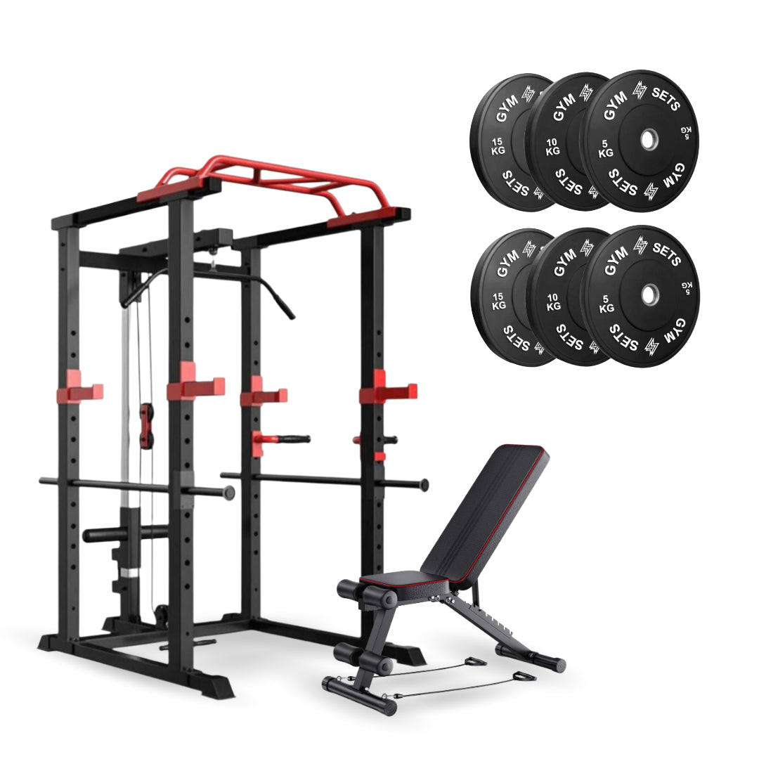 GymSets Power Cage with Cable Pulley