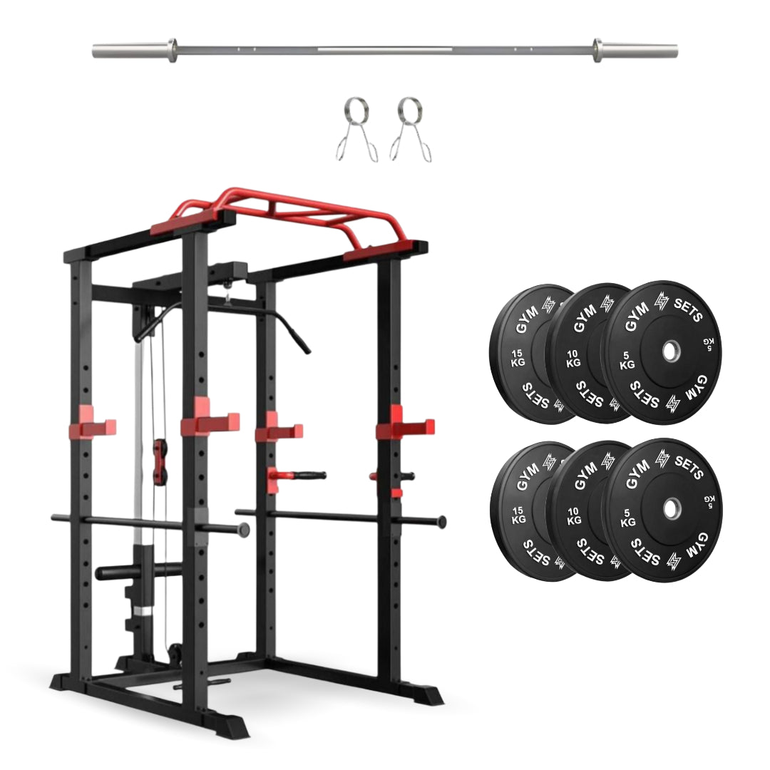 GymSets Power Cage with Cable Pulley