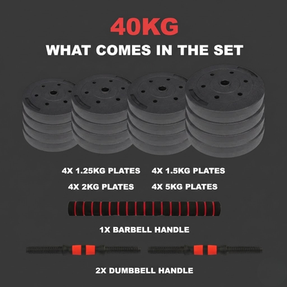 GymSets Adjustable Dumbbell Barbell Set