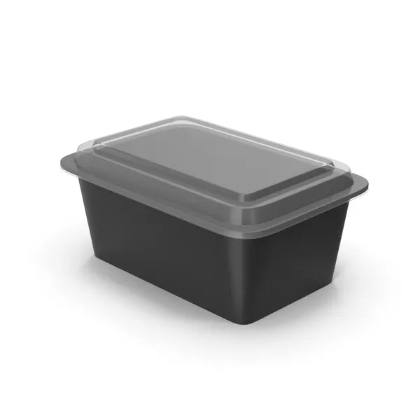 Plastic Black Food Containers with Lids, Kitchen Storage for Meal Prep