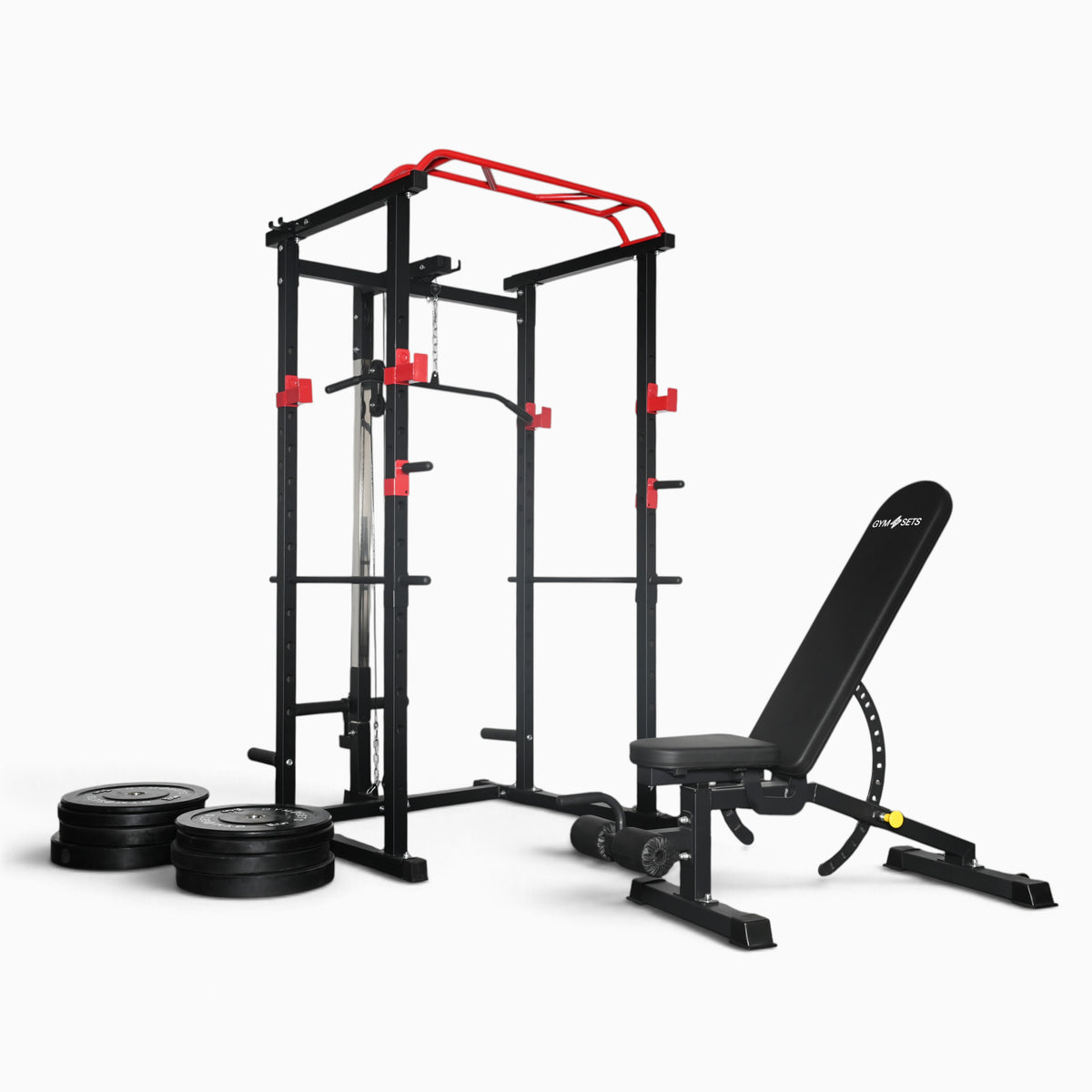 GymSets Power Cage with Cable Pulley