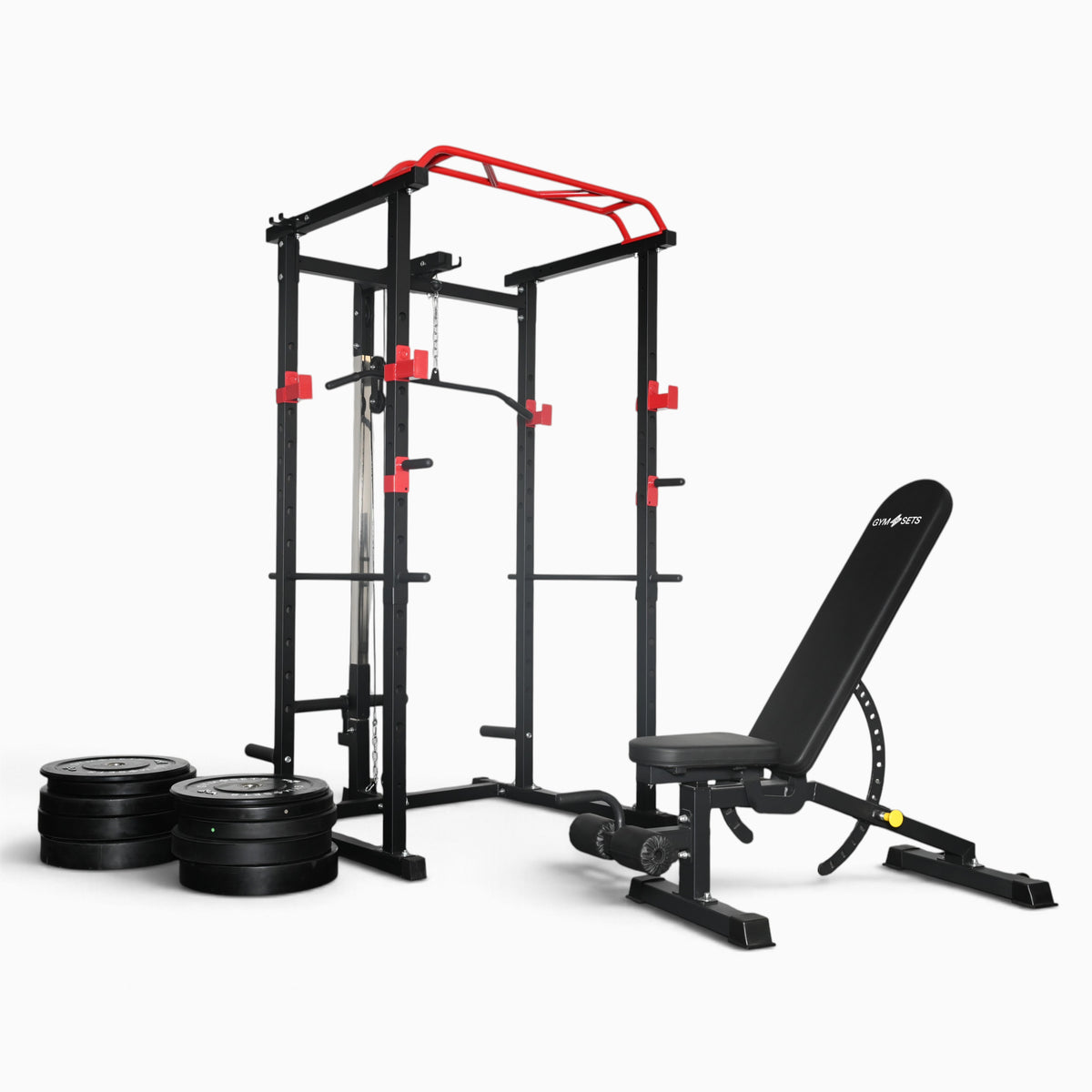 GymSets Power Cage with Cable Pulley