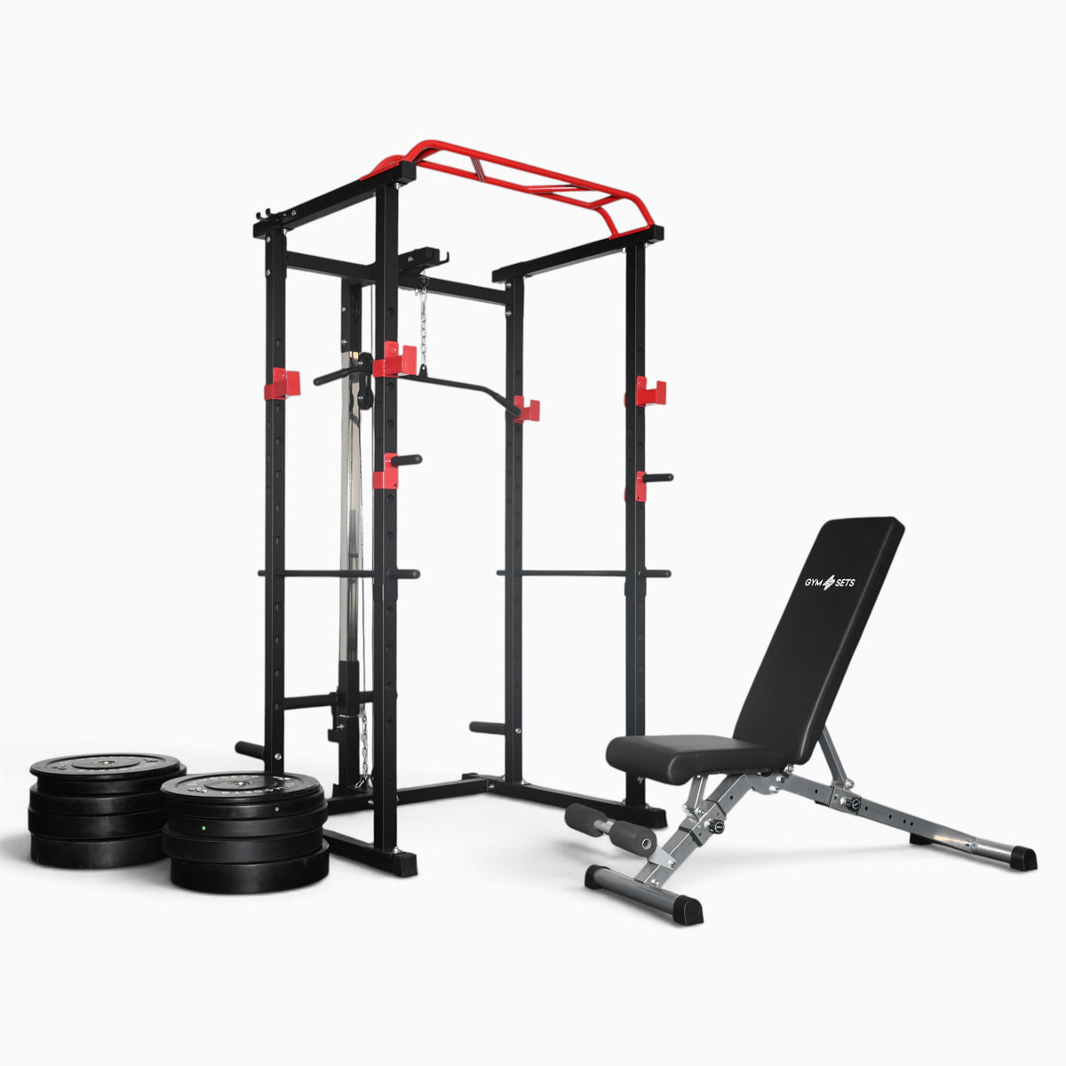 GymSets Power Cage with Cable Pulley