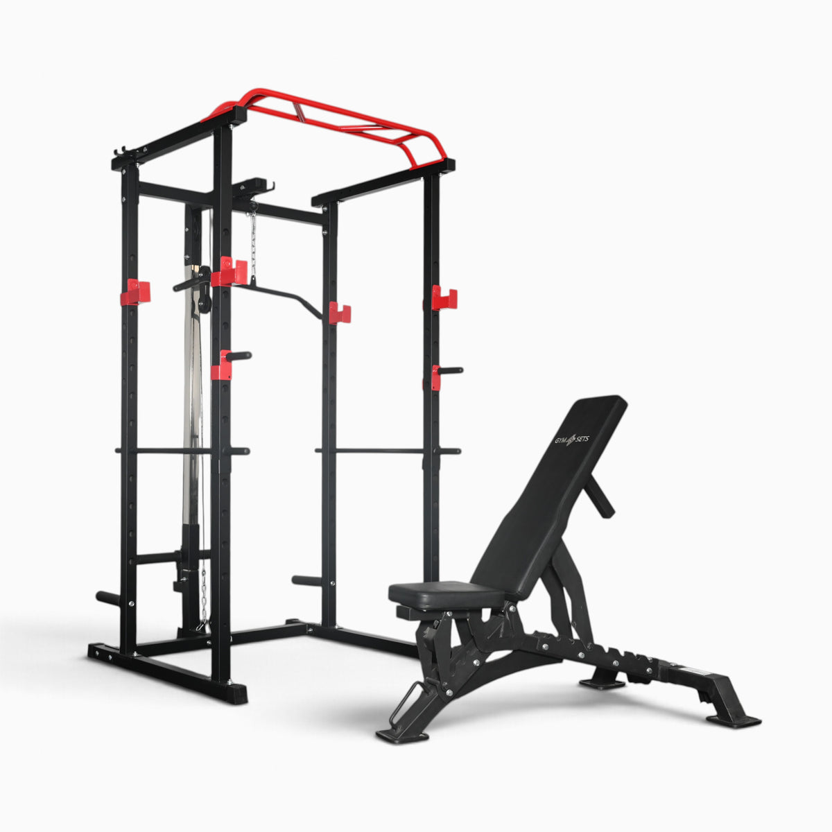 GymSets Power Cage with Cable Pulley