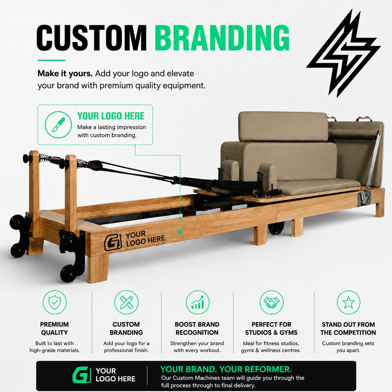 Personalised GymSets Oak Reformer Pilates Studio Machine