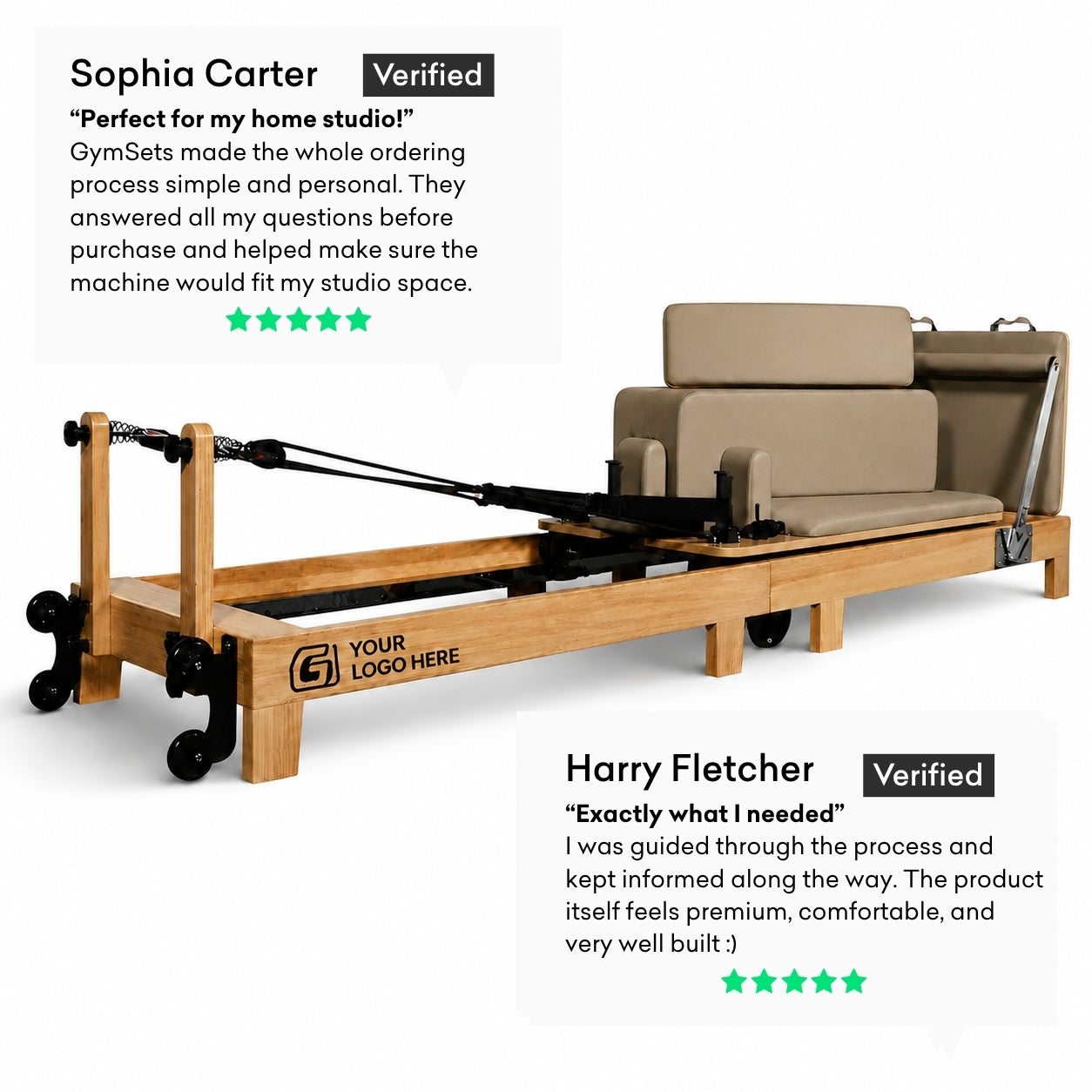 Personalised GymSets Oak Reformer Pilates Studio Machine