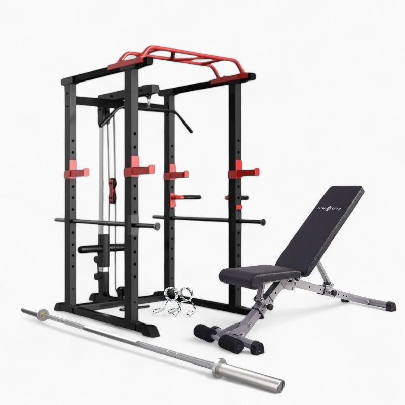 GymSets Power Cage with Cable Pulley