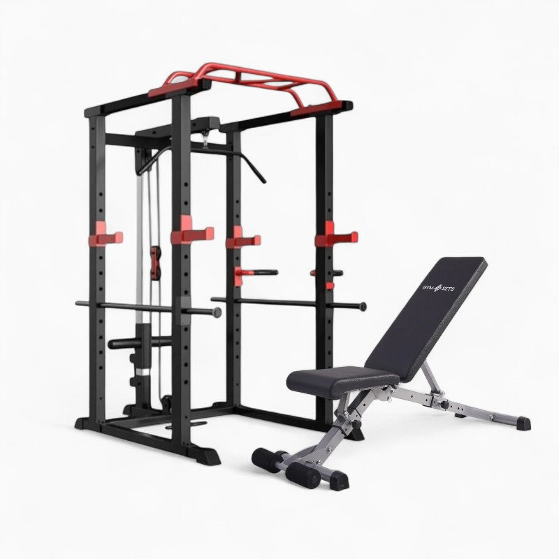 GymSets Power Cage with Cable Pulley