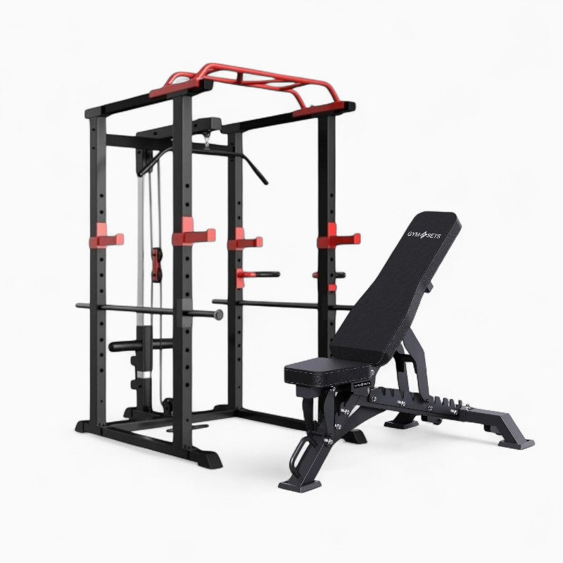 GymSets Power Cage with Cable Pulley