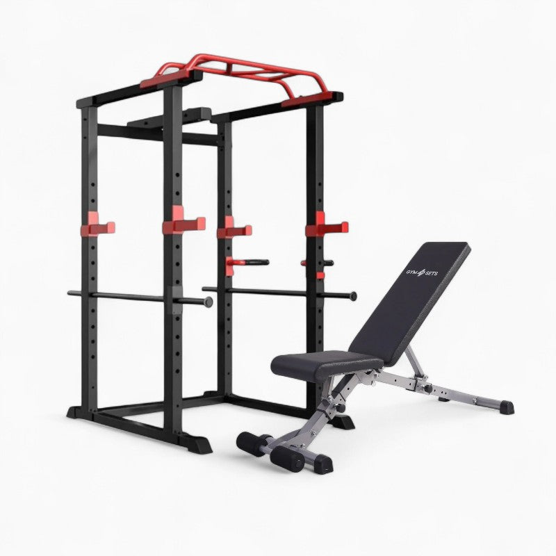 GymSets Power Cage with Cable Pulley