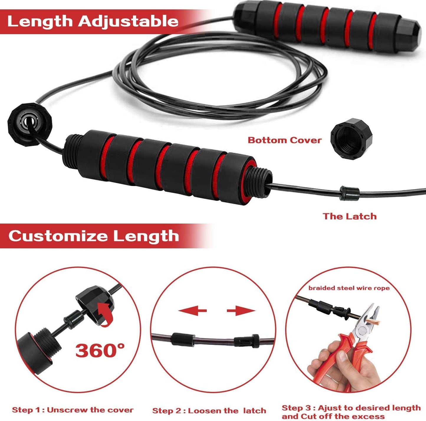 Skipping Rope Fitness Jump Exercise Weight Loss Boxing Weighted Speed