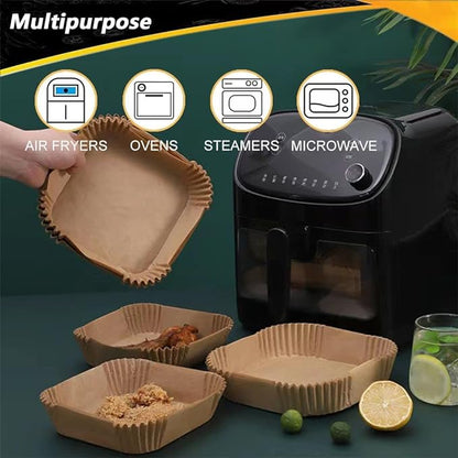 Disposable Air Fryer Liners for Ninja Silicone Inserts, Paper Dual