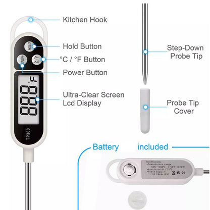 Digital Kitchen Thermometer with Probe, Cooking Meat Food Temperature